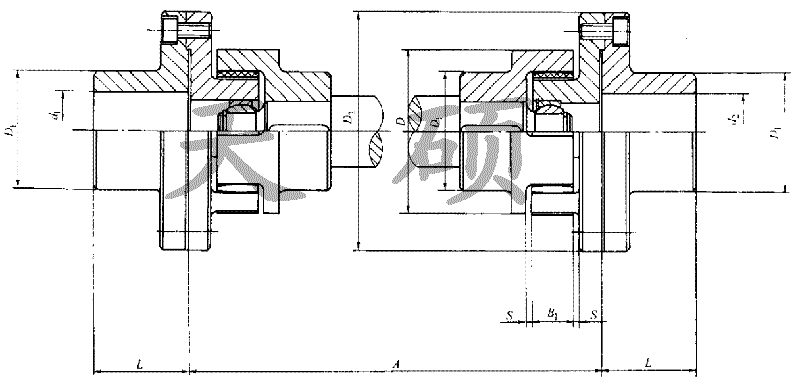 LXQ接中間軸球鉸型<strong>星形彈性聯(lián)軸器</strong>